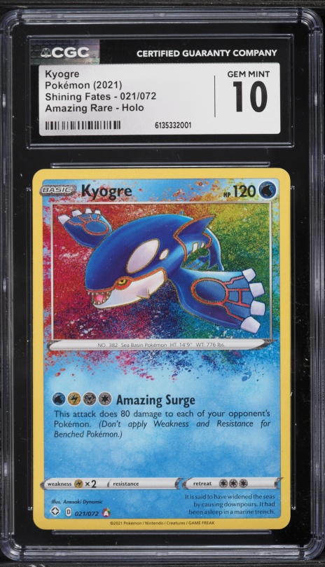2021 Pokemon Sword & Shield Shining Fates Amazing Rare Kyogre #21 CGC 10  PRISTINE on Fanatics Collect