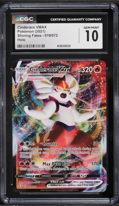 cinderace vmax pokemon card price Amazon.com: Cinderace Vmax & V - Shining Fates - Ultra Rare Card Lot -  018/072 & 019/072 main image 0