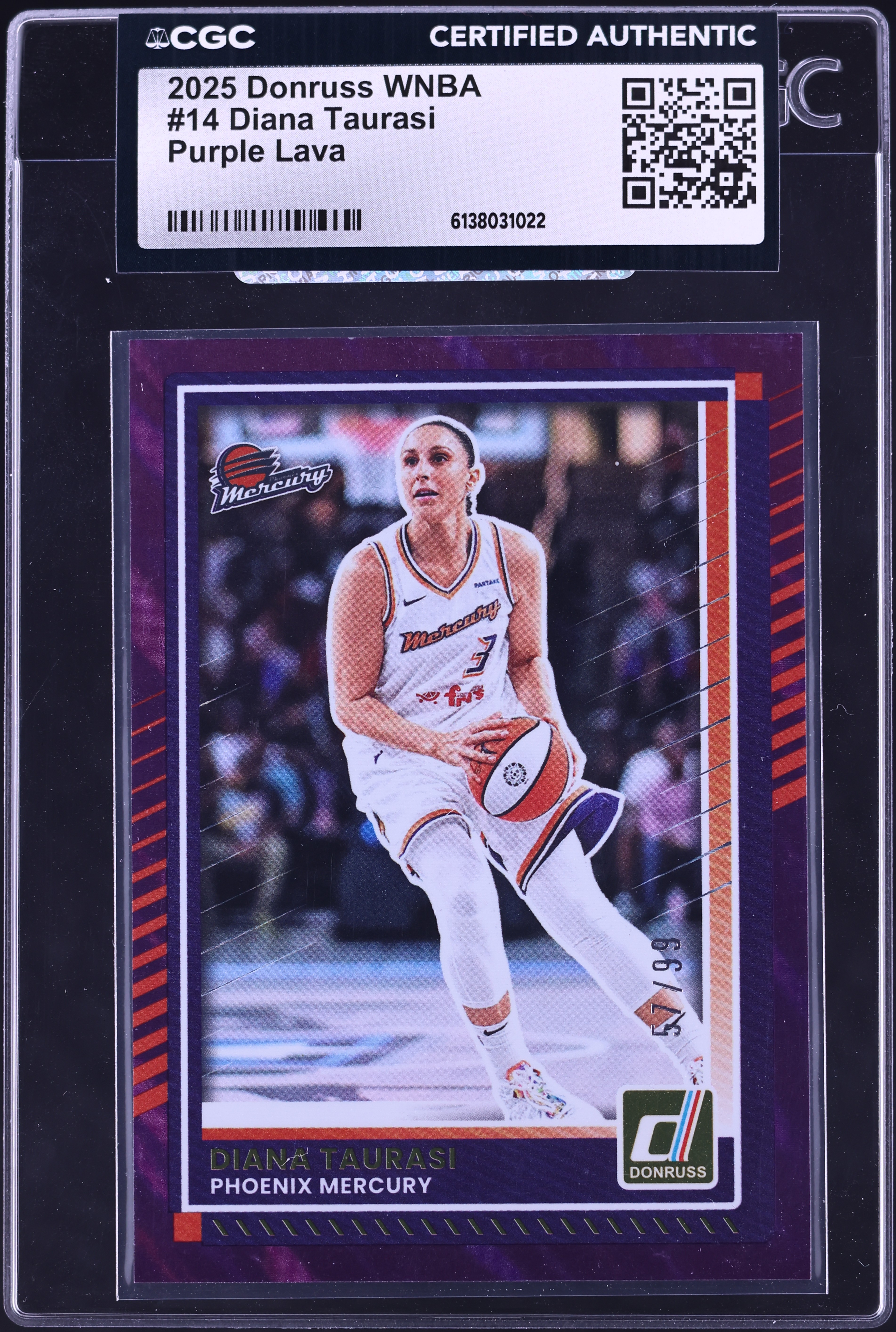 2025 Panini Donruss WNBA Basketball Purple Lava Diana Taurasi #14 CGC AUTH