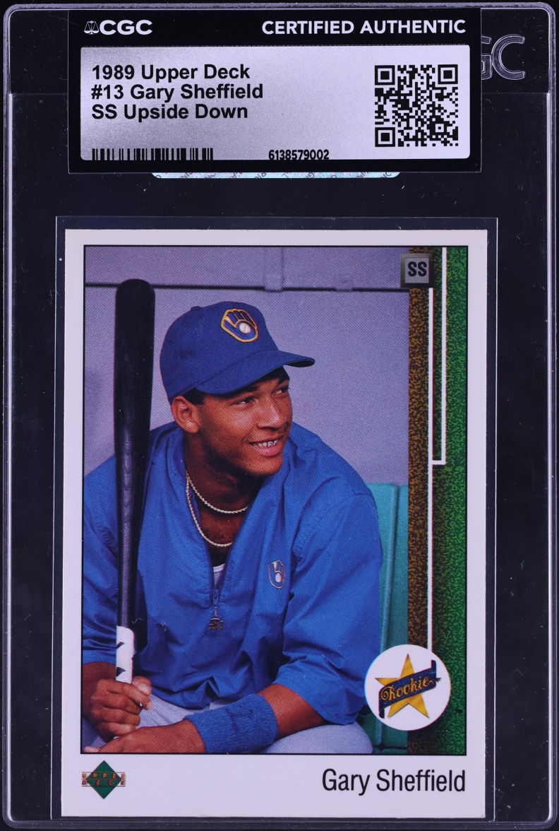1989 Upper Deck SS Upside Down Gary Sheffield ROOKIE #13 CGC AUTH