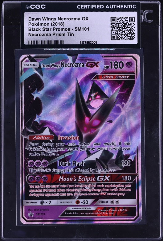 2018 Pokemon Sun & Moon Black Star Promo Dawn Wings Necrozma GX #SM101 CGC AUTH