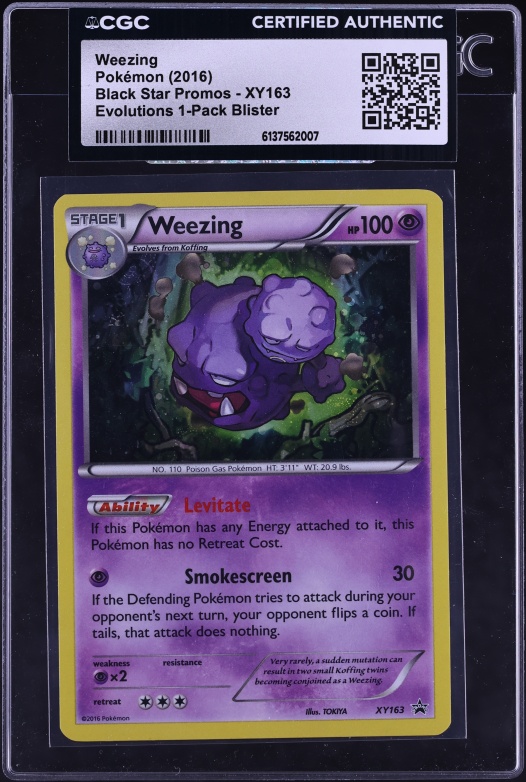 2016 Pokemon XY Black Star Promo Evolutions Weezing #XY163 CGC AUTH