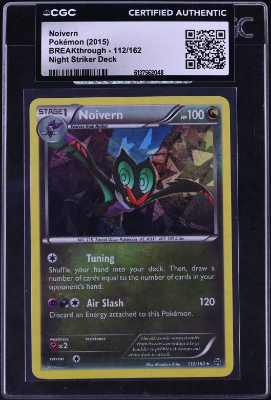 2015 Pokemon XY BREAKthrough Night Striker Deck Ice Holo Noivern #112 CGC AUTH