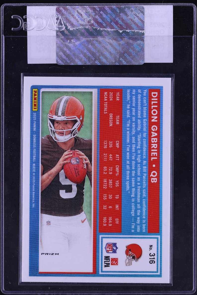 2025 Donruss Optic Preview Red Pandora Dillon Gabriel ROOKIE #316 CGC AUTH