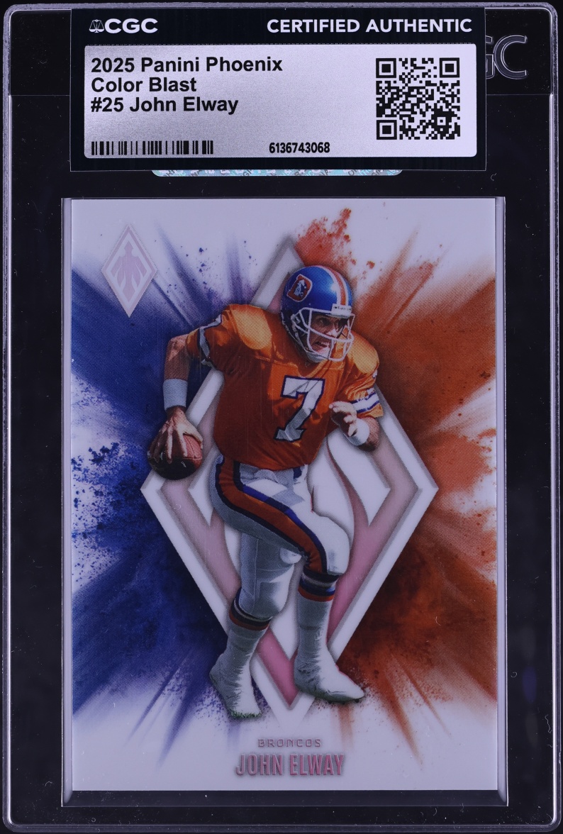 2025 Panini Phoenix Color Blast John Elway #25 CGC AUTH
