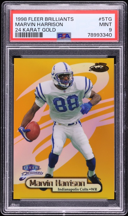 1998 Fleer Brilliants 24-Karat Gold Marvin Harrison /24 #5TG PSA 9 MINT