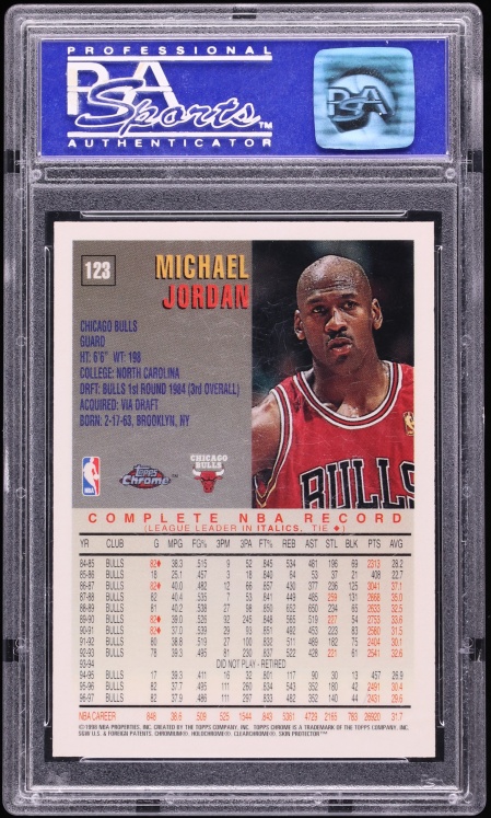 1997 Topps Chrome Michael Jordan #123 PSA 10 GEM MINT