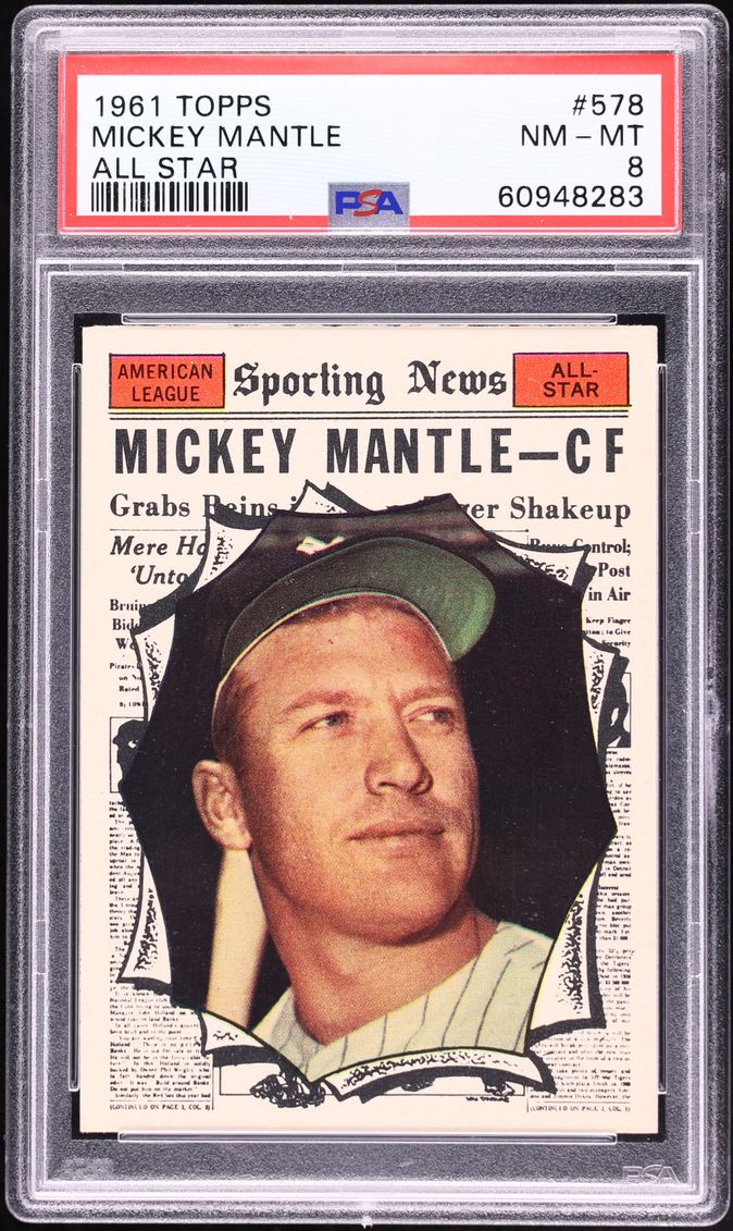 1961 Topps Mickey Mantle ALL-STAR #578 PSA 8 NM-MT