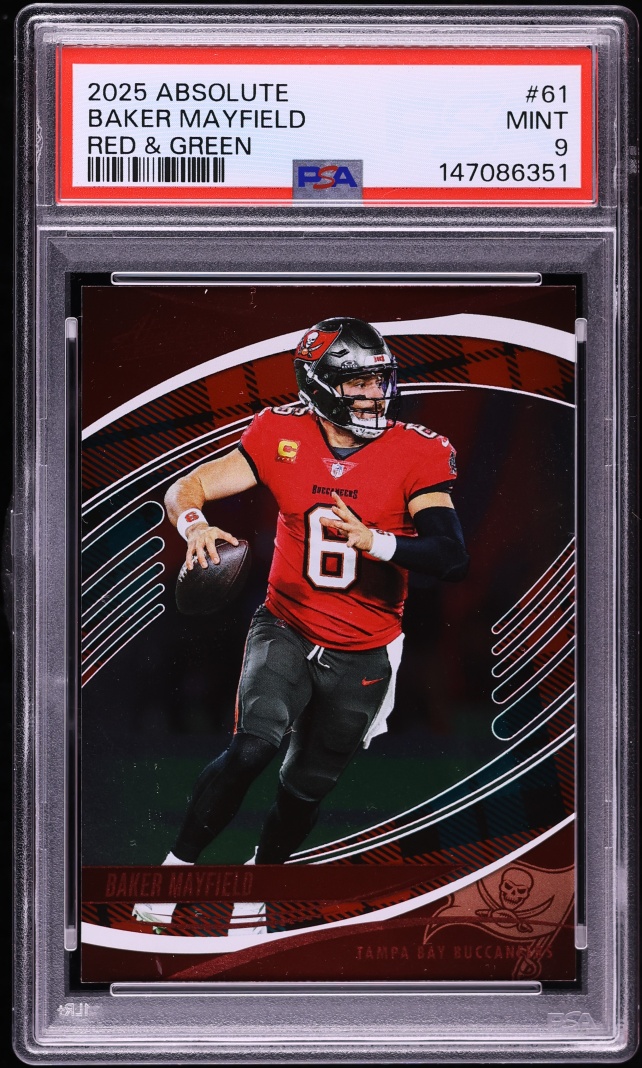 2025 Absolute Red & Green Baker Mayfield #61 PSA 9 MINT