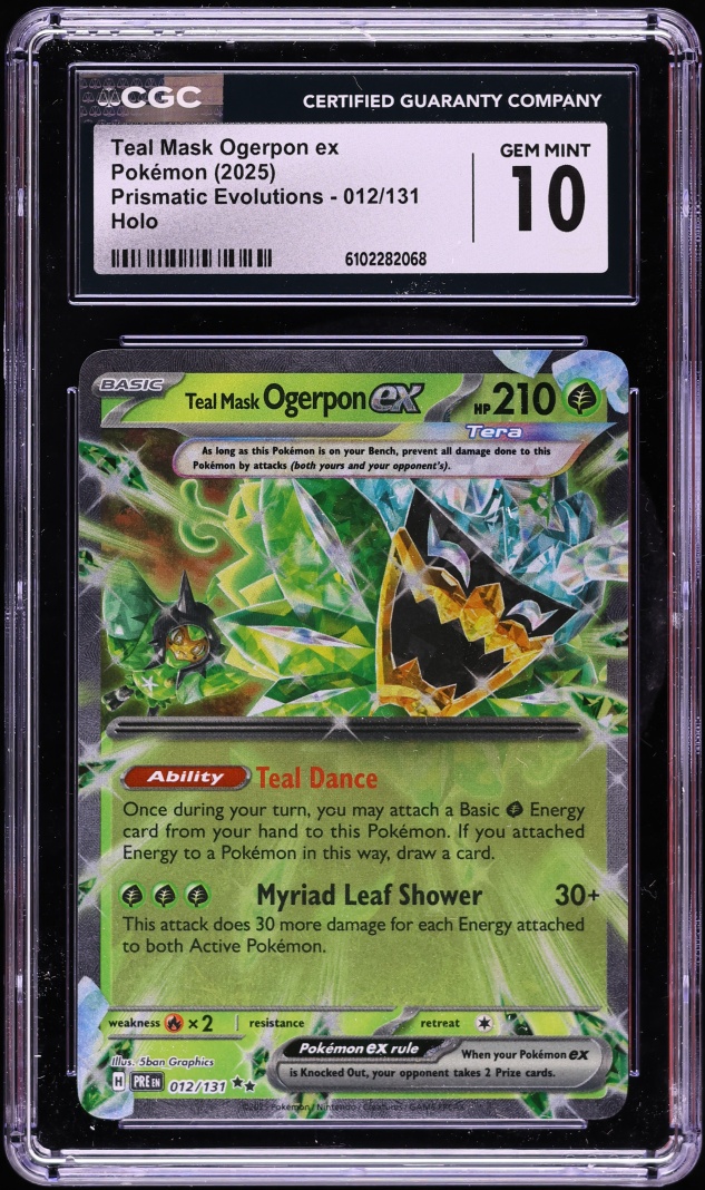 2025 Pokemon Scarlet & Violet Prismatic Evolutions Holo Teal Mask Ogerpon ex #12 CGC 10 GEM
