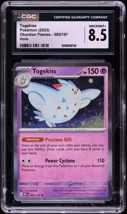 2023 Pokemon Scarlet & Violet Obsidian Flames Holo Togekiss #85 CGC 8.5 NM-MT+