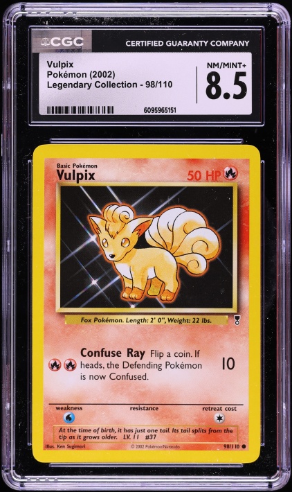2002 Pokemon Legendary Collection Reverse Holo Vulpix #98 PSA 9