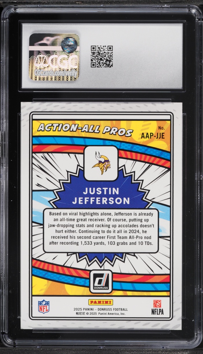 2025 Donruss Action-All Pros Justin Jefferson #AAP-JJE CGC 10 GEM MINT