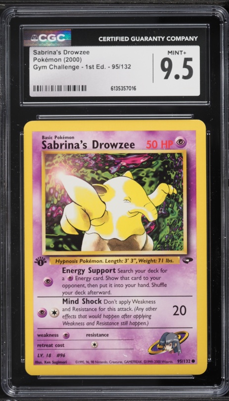 2000 Pokemon Gym Challenge 1st Edition Sabrina's Drowzee #95 CGC 9.5 MINT+