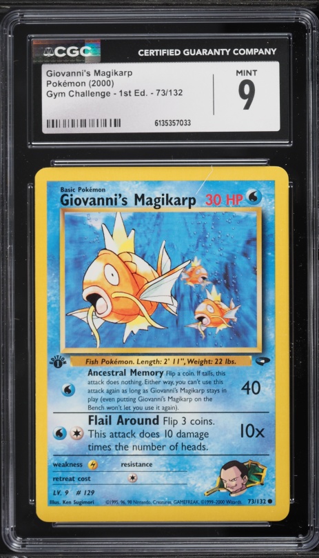 2000 Pokemon Gym Challenge 1st Edition Giovanni's Magikarp #73 CGC 9 MINT