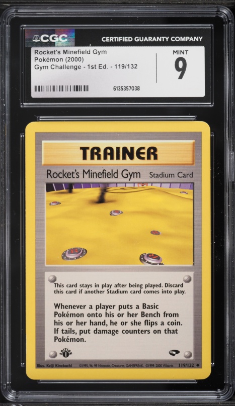 2000 Pokemon Gym Challenge 1st Edition Rocket's Minefield Gym #119 CGC 9 MINT