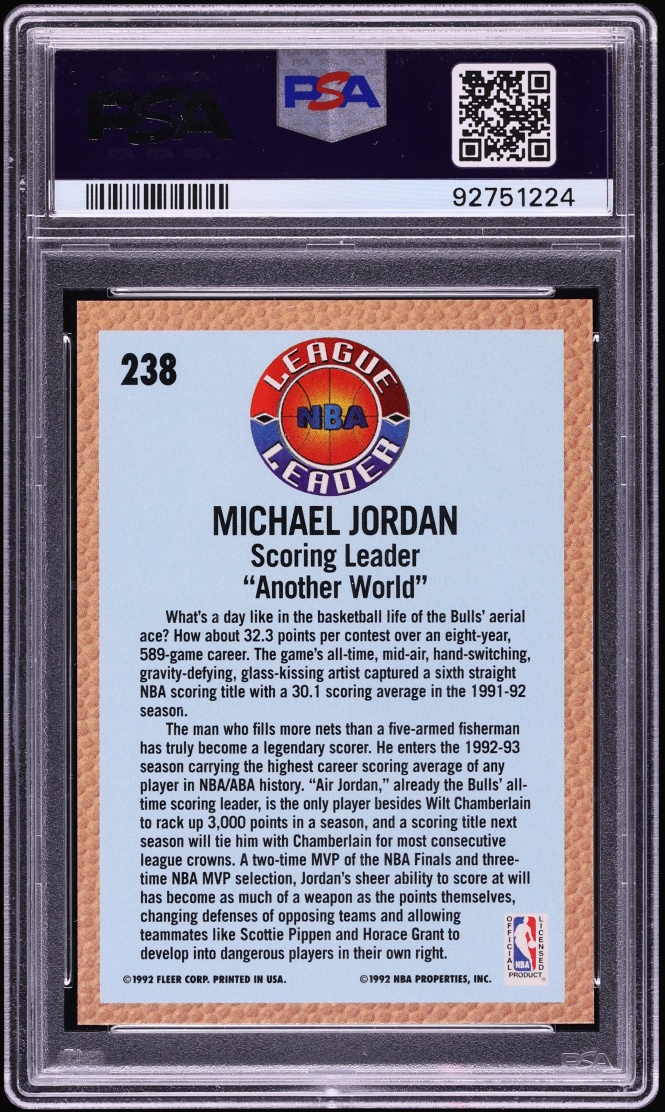 1992 Fleer Basketball Michael Jordan #238 PSA 10 GEM MINT