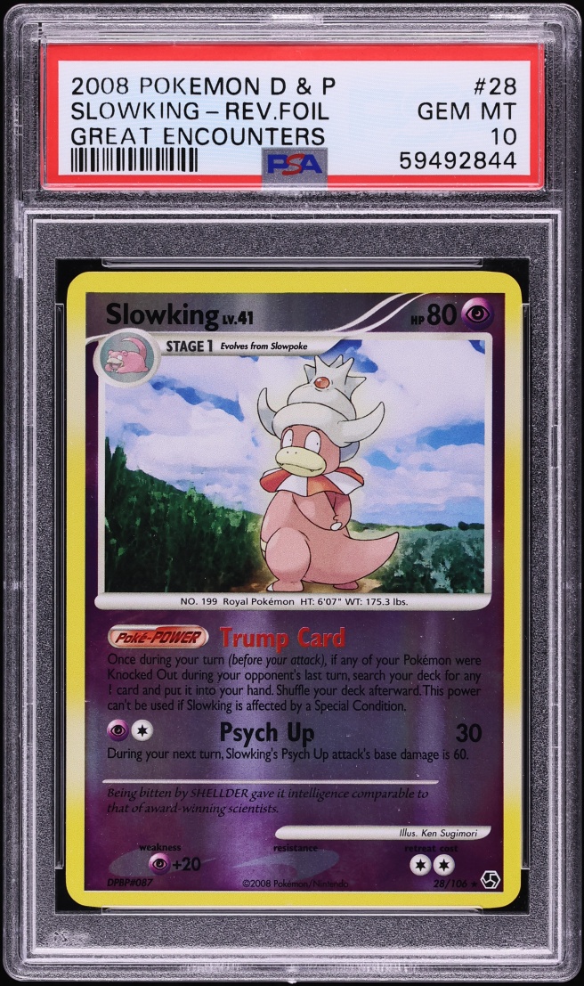 2008 Pokemon Diamond & Pearl Great Encounters Reverse Holo Slowking #28 PSA 10 GEM MINT