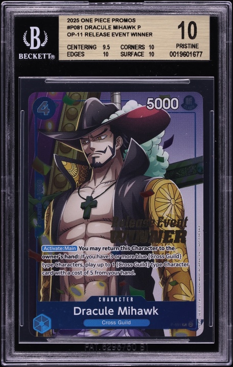 2025 One Piece Promo Release Event Winner Dracule Mihawk #P-081