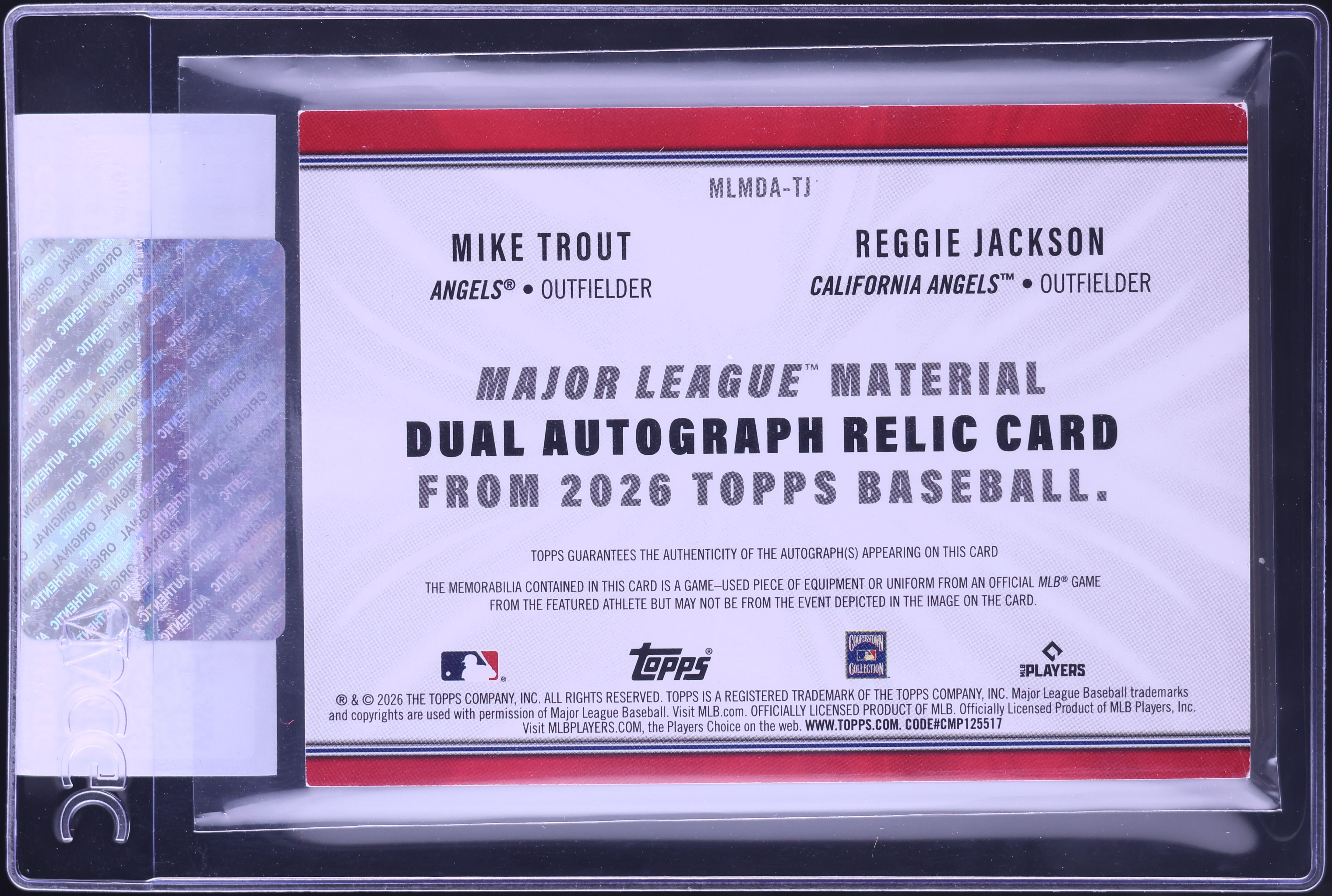 2026 Topps Major League Dual Orange Mike Trout Reggie Jackson 