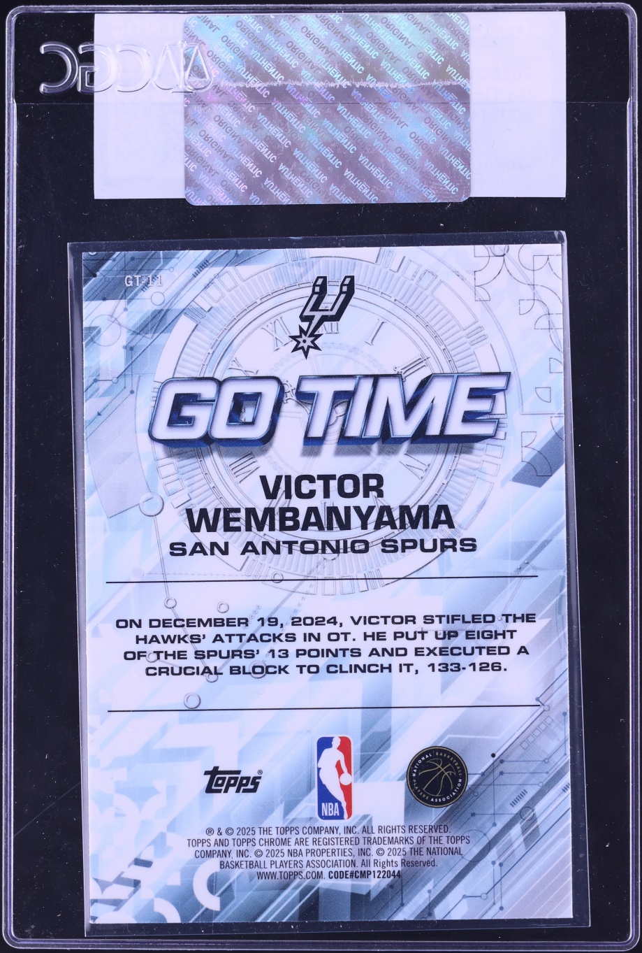 2025 Topps Chrome Go Time Victor Wembanyama #GT-11 CGC AUTH