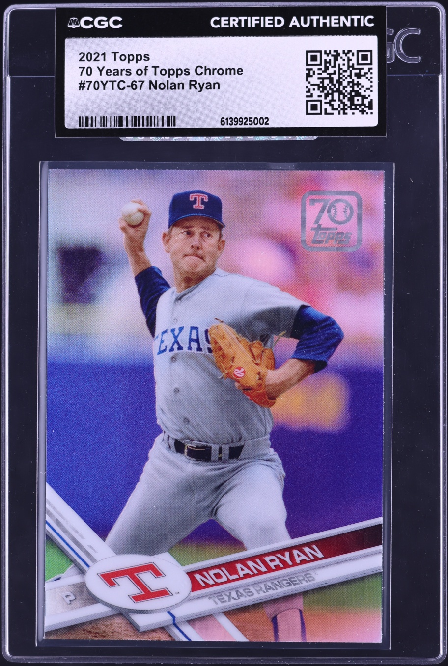 2021 Topps 70 Years Of Chrome Nolan Ryan #70YTC-67 CGC AUTH