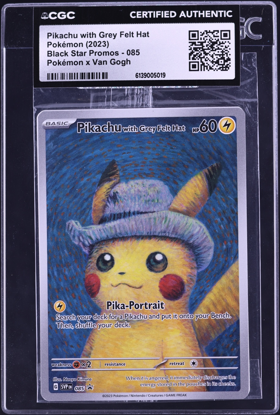 2023 Pokemon Scarlet & Violet Promo Sealed Van Gogh Pikachu With Grey Felt Hat #85 CGC AUTH