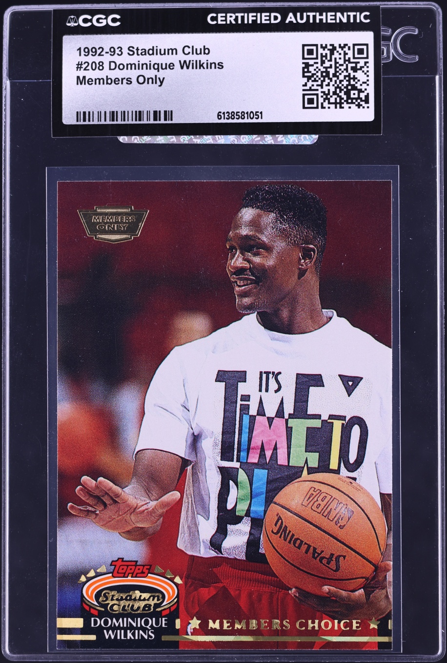 1992 Stadium Club Members Only Dominique Wilkins #208 CGC AUTH