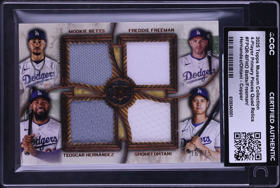 2025 Topps Museum Collection Quad Copper Shohei Ohtani Mookie Betts PATCH /25 CGC AUTH
