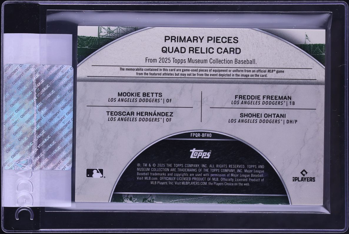 2025 Topps Museum Collection Quad Copper Shohei Ohtani Mookie Betts PATCH /25 CGC AUTH