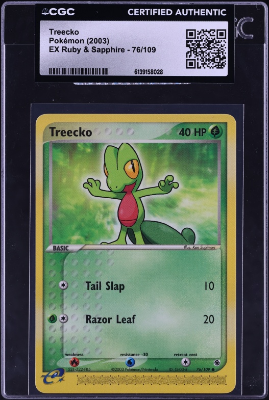 2003 Pokemon EX Ruby & Sapphire Treecko #76 CGC AUTH