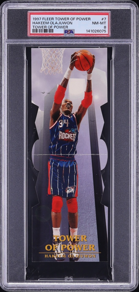 1997 Fleer Tower Of Power Hakeem Olajuwon #7 PSA 8 NM-MT