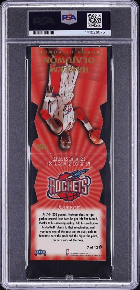 1997 Fleer Tower Of Power Hakeem Olajuwon #7 PSA 8 NM-MT