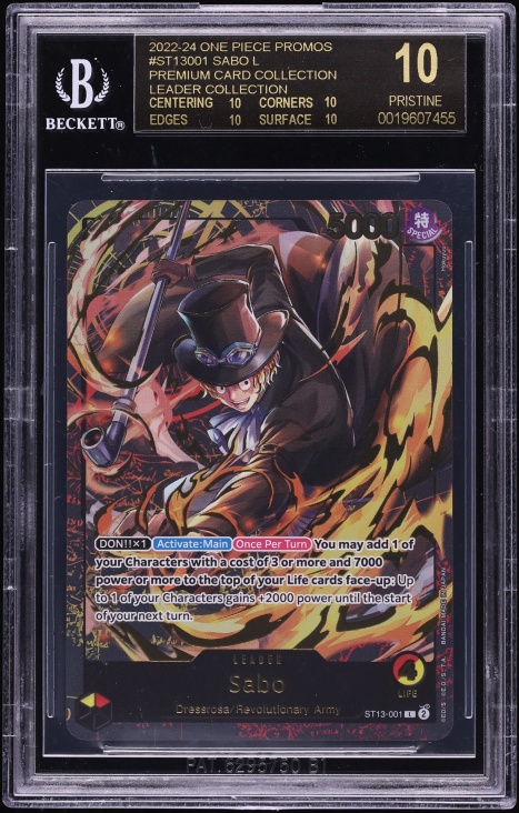 2022 One Piece Promo Premium Collection Leader Sabo #ST13-001 BGS 10 PRISTINE, BLACK LABEL