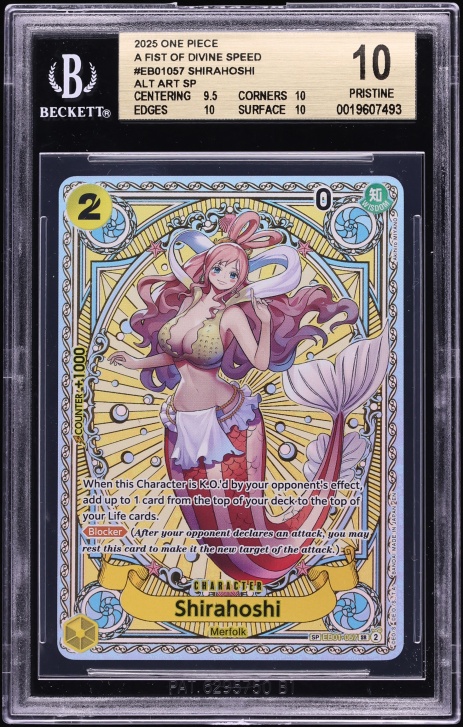 2025 One Piece A Fist Of Divine Speed SR Special Art Shirahoshi #EB01-057 BGS 10 PRISTINE