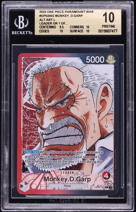 2023 One Piece Paramount War Leader Monkey D. Garp #OP02-002 BGS 10 PRISTINE