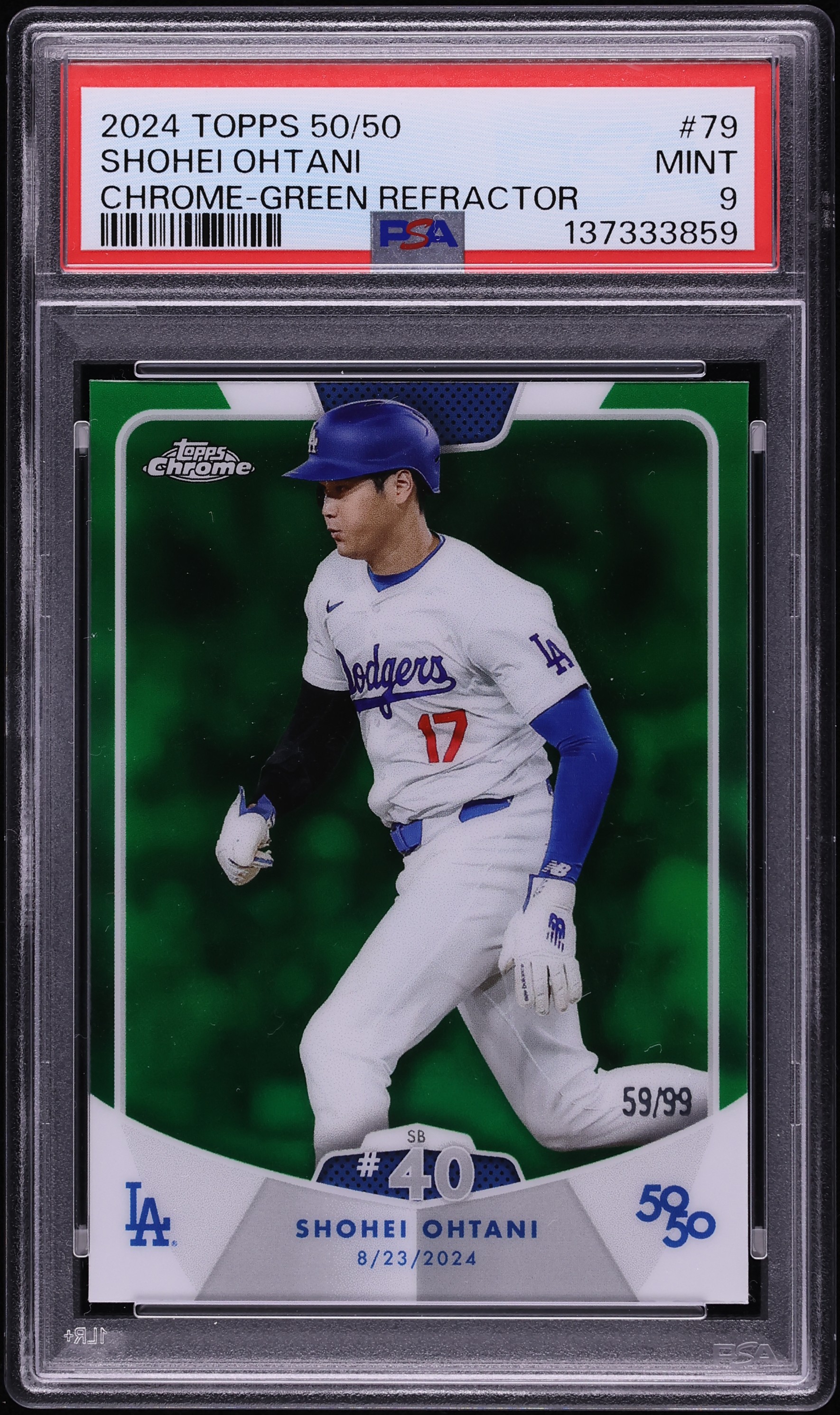 2024 Topps 50/50 Shohei Ohtani Chrome-Green Refractor Shohei 