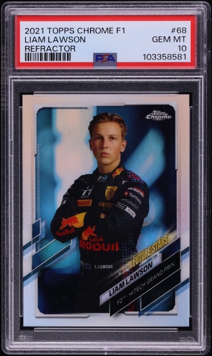 2021 Topps Chrome Formula 1 F1 Refractor Liam Lawson #68 PSA 10