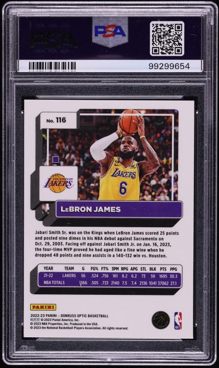 2022 Donruss Optic LeBron James #116 PSA 10 GEM MINT