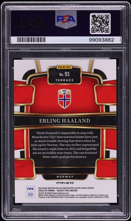2023 Select FIFA Terrace Red Erling Haaland #93 PSA 10 GEM MINT