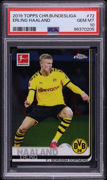2019 Topps Chrome Bundesliga Erling Haaland ROOKIE #72 PSA 10 GEM MINT