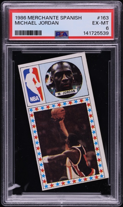 1986 Merchante Spanish Michael Jordan ROOKIE #163 PSA 6 EXMT