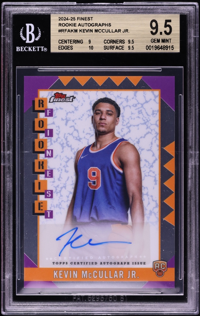 2024 Finest Basketball Kevin McCullar Jr. ROOKIE AUTO #RFAKM BGS 9.5 GEM MINT