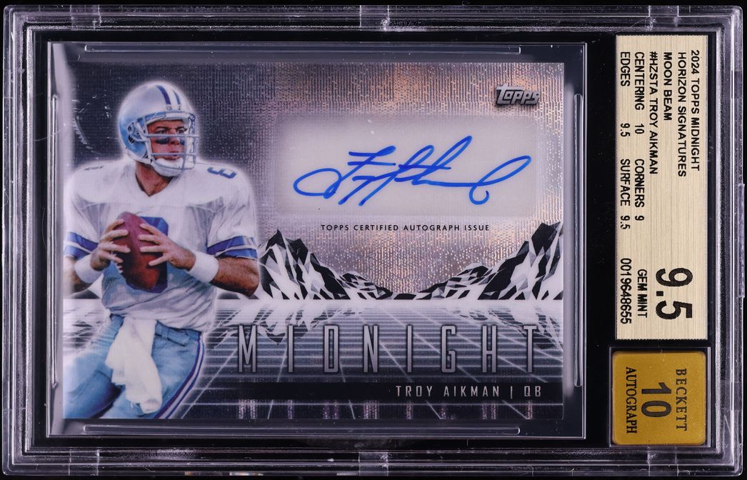 2024 Topps Midnight Horizon Moon Beam Troy Aikman AUTO #HZSTA BGS 9.5 GEM MINT