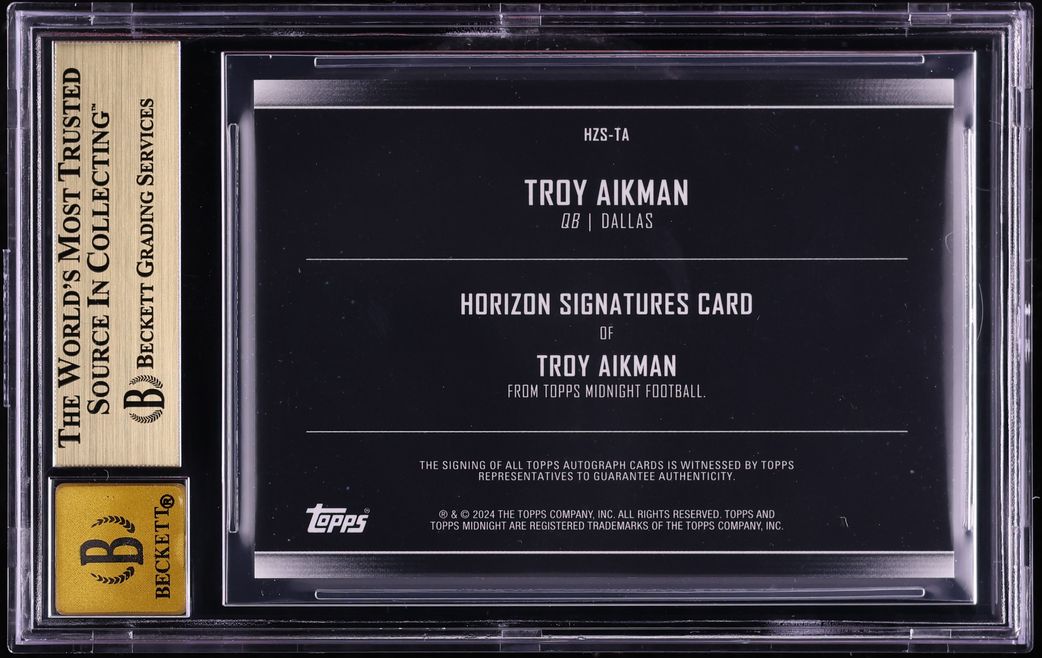 2024 Topps Midnight Horizon Moon Beam Troy Aikman AUTO #HZSTA BGS 9.5 GEM MINT