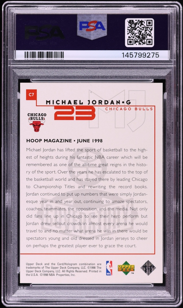 1998 Upper Deck MJ Living Legend Cover Story Michael Jordan #C7 PSA 10 GEM MINT