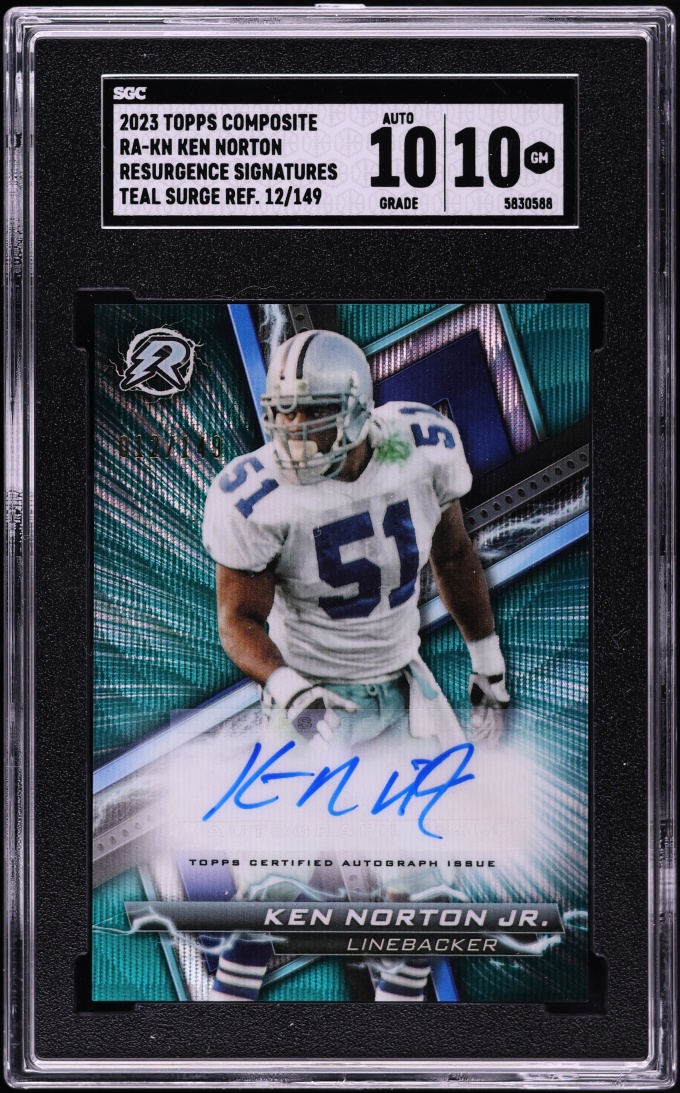 2023 Topps Composite Resurgence Teal Surge Refractor Ken Norton Jr. AUTO /149 #RA-KN SGC 10 GEM