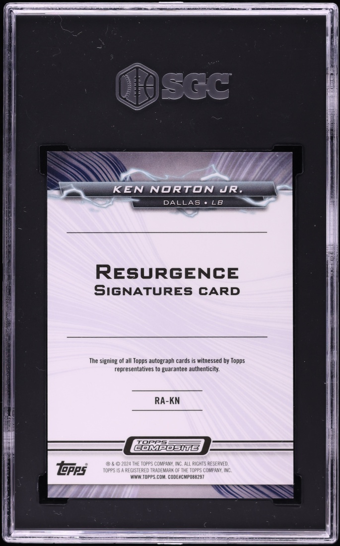 2023 Topps Composite Resurgence Teal Surge Refractor Ken Norton Jr. AUTO /149 #RA-KN SGC 10 GEM