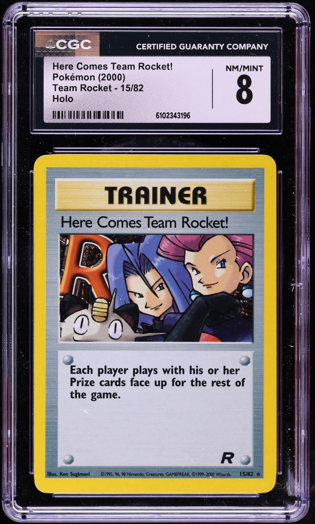 2000 Pokemon Team Rocket Holo Here Comes Team Rocket! #15 CGC 8 NM-MT