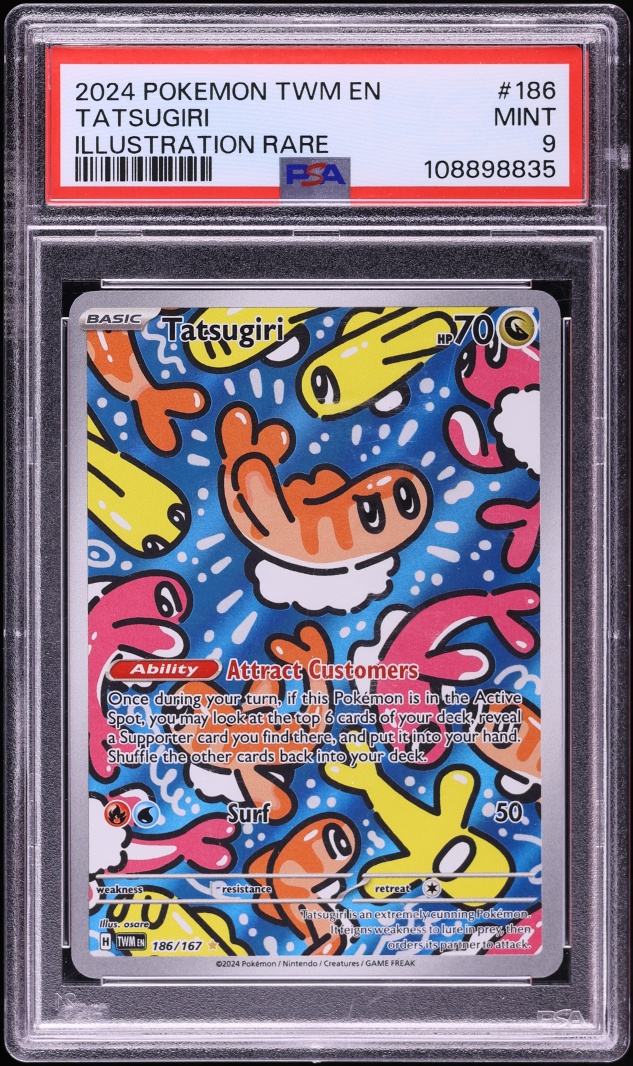 2024 Pokemon Scarlet & Violet Twilight Masquerade IR Tatsugiri #186 PSA 9 MINT